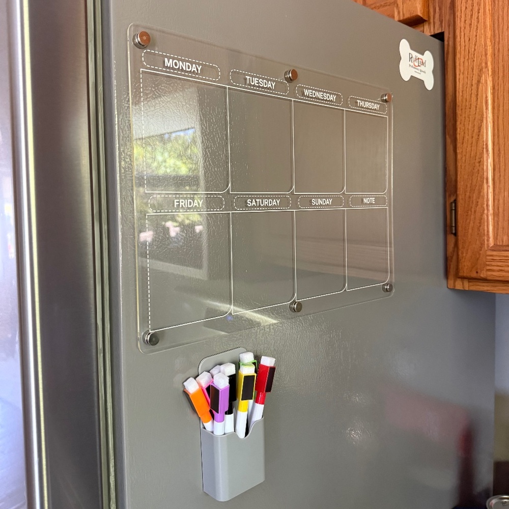 10” x 14” Clear acrylic magnetic refrigerator calendar